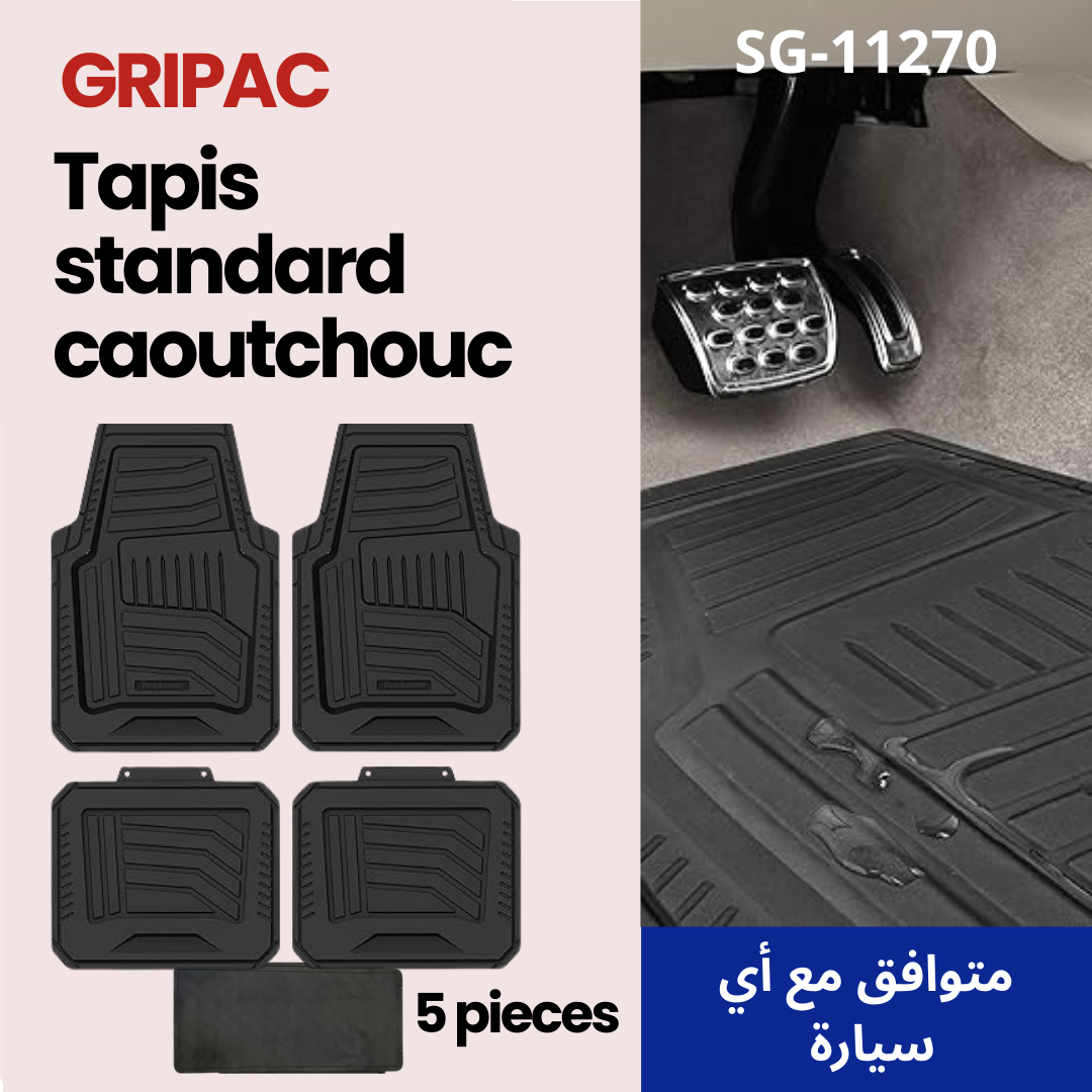 SG-11270 Tapis standard caoutchouc 5 pièces + tapis coffre