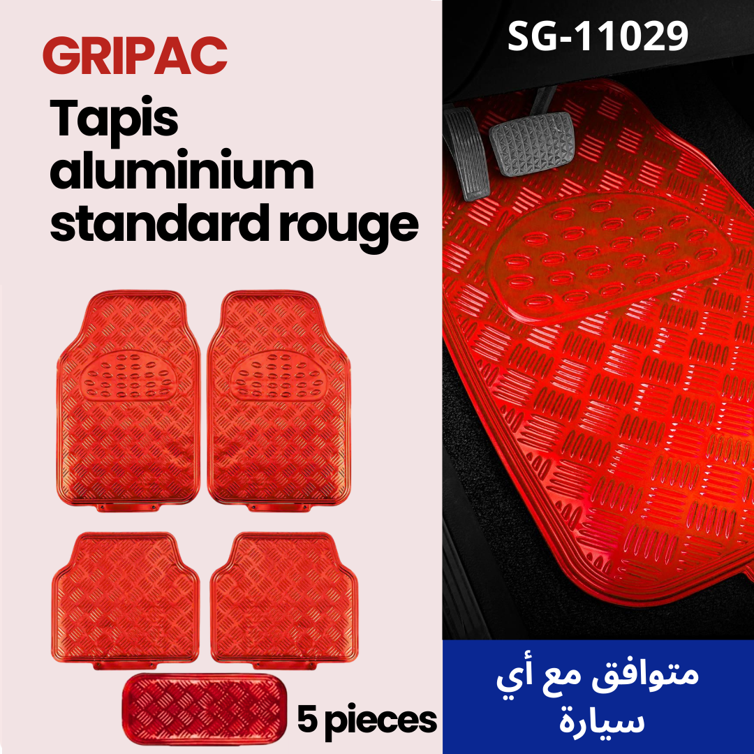 SG-11029 Tapis standard aluminium rouge 5 pieces