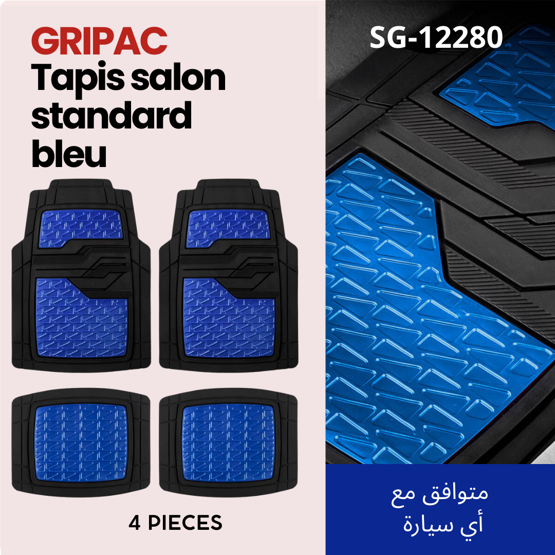 SG-12280 Tapis standard bleu 4 pieces + tapis coffre standard