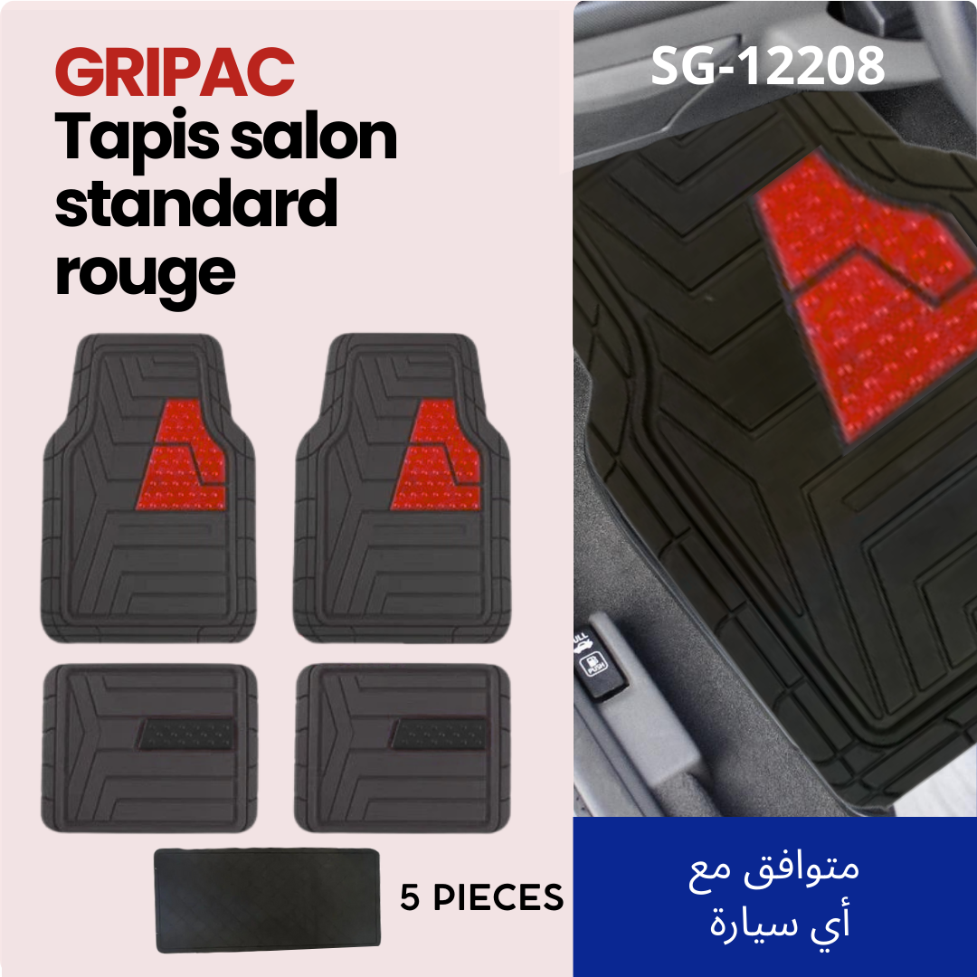 SG-12208 tapis standard caoutchouc rouge 5 pieces
