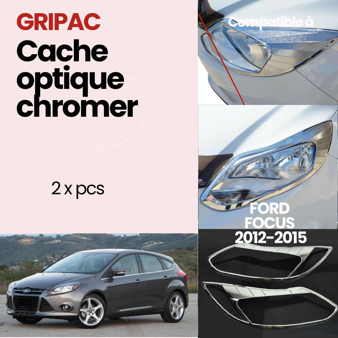 XD-FD09FC03/ 2 Cache optique chromer sur mesure Ford focus 2012-2015