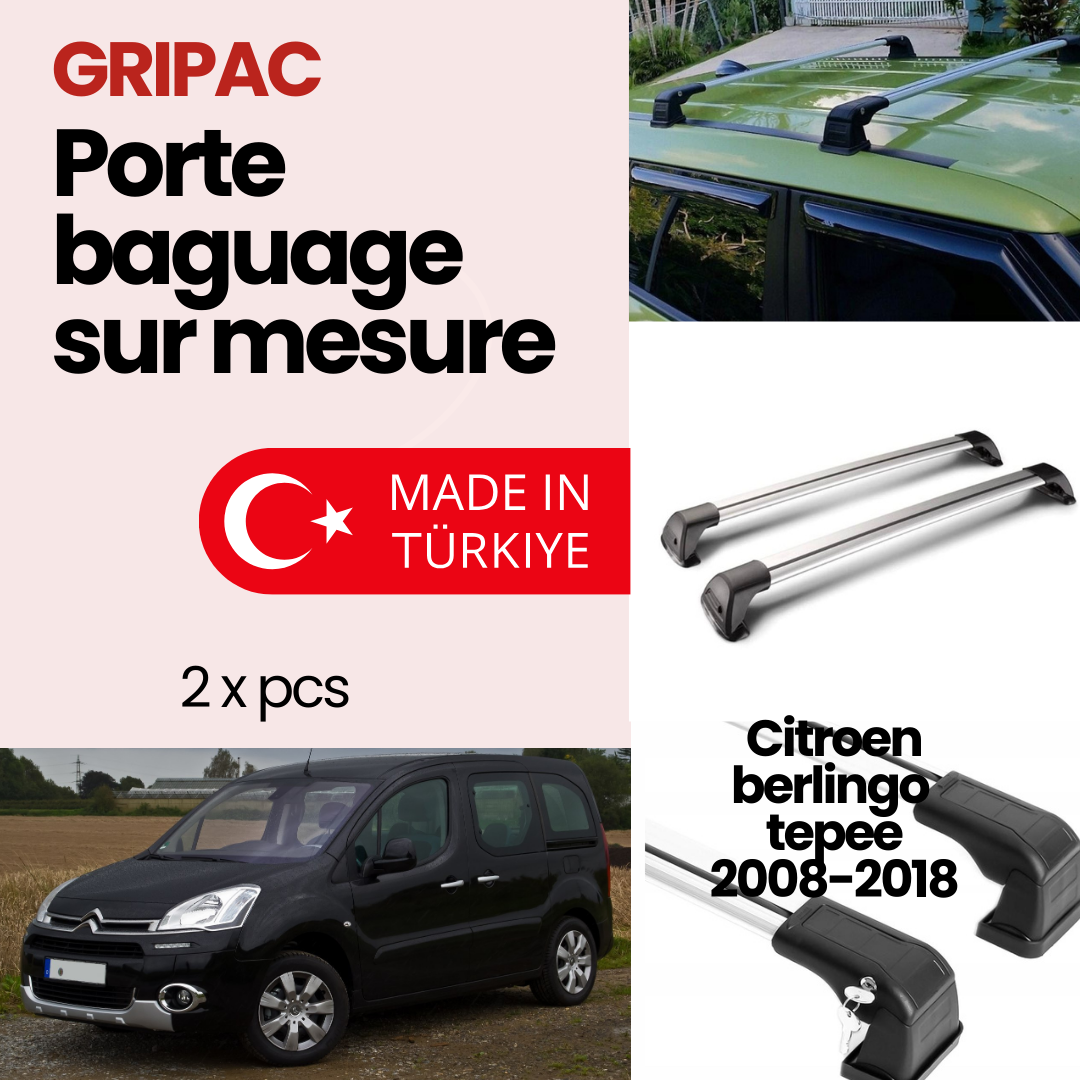 Porte baguage transversal sur mesure Citroen berlingo tepee 2008-2020
