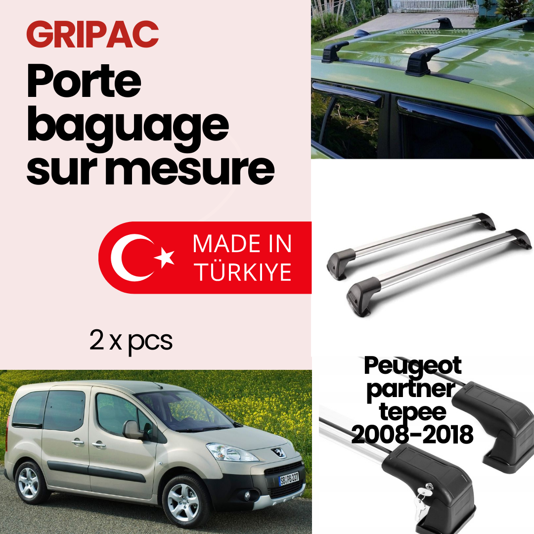 Porte baguage transversal sur mesure Peugeot partner tepee 2008-2020