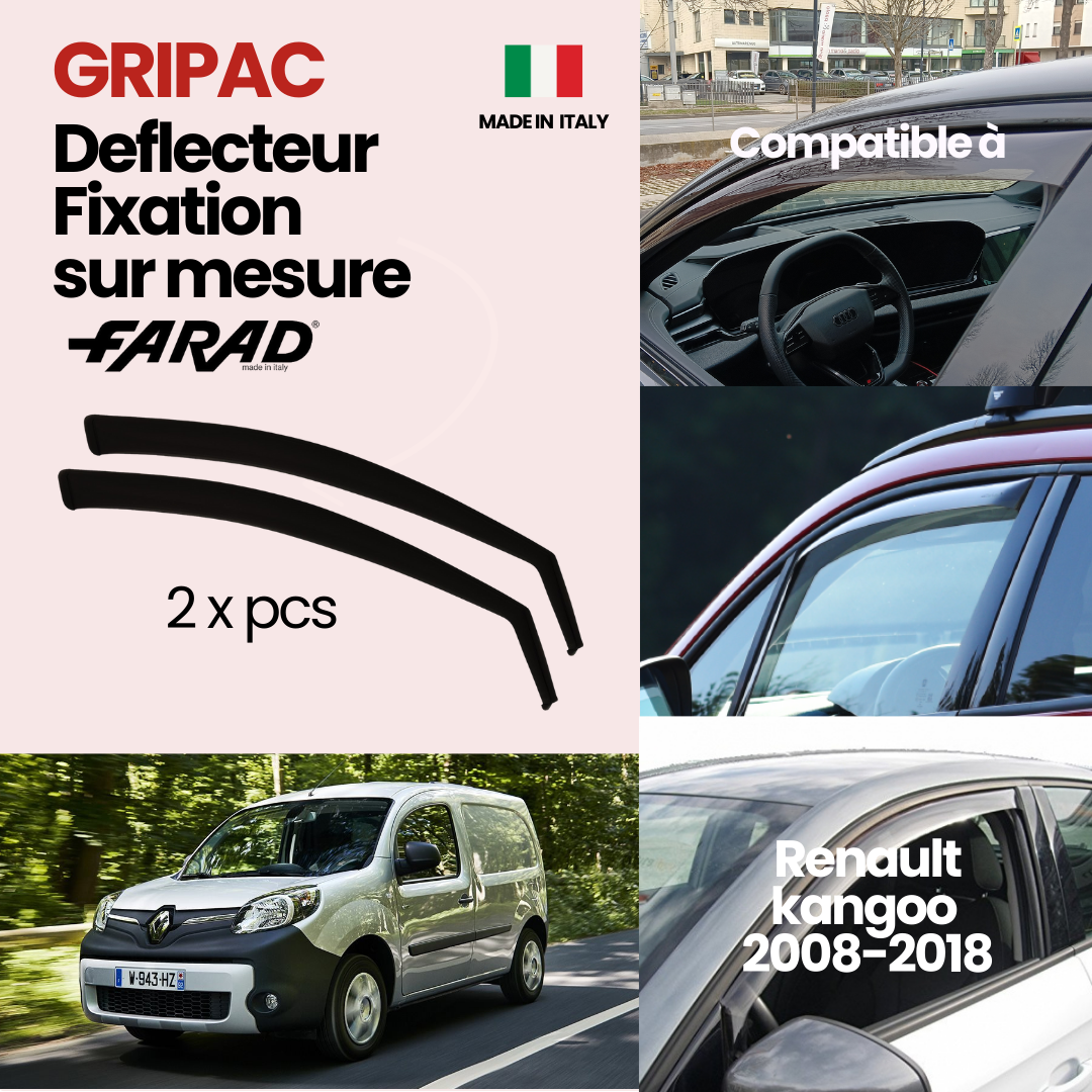 12-525 Deflecteur d'air fixation farad 2pieces renault kangoo 2007-2018