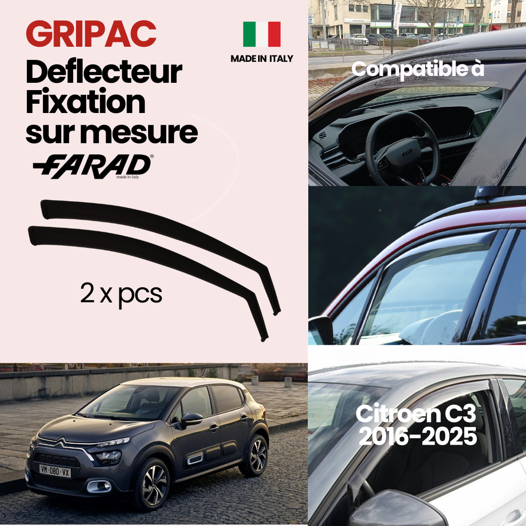 12-692 Deflecteur d'air fixation farad 2piece citroen c3 2016-2025