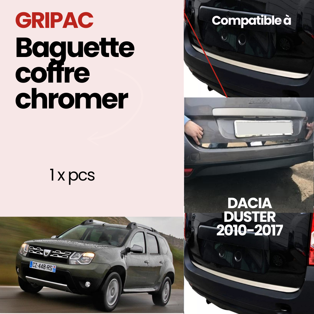 1 Baguette coffre chromer sur mesure Dacia duster 2010-2017