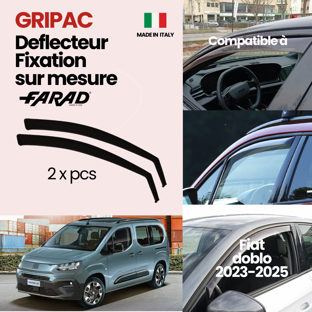 13-088M Deflecteur d'air fixation farad 2pieces fiat doblo 2023-2025