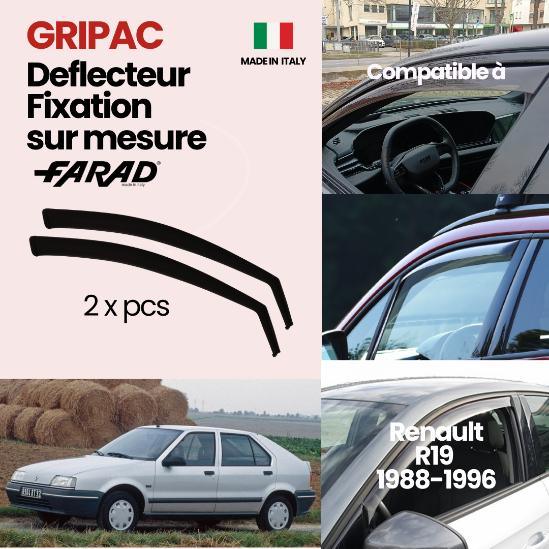 12-164 Deflecteur d'air fixation farad 2piece renault R19 1988-1996