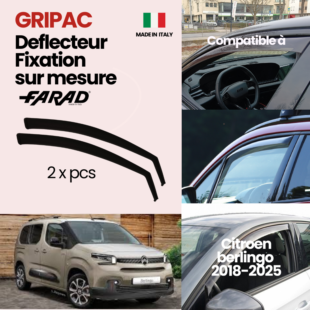 13-088M Deflecteur d'air fixation farad 2pieces citroen berlingo 2018-2024