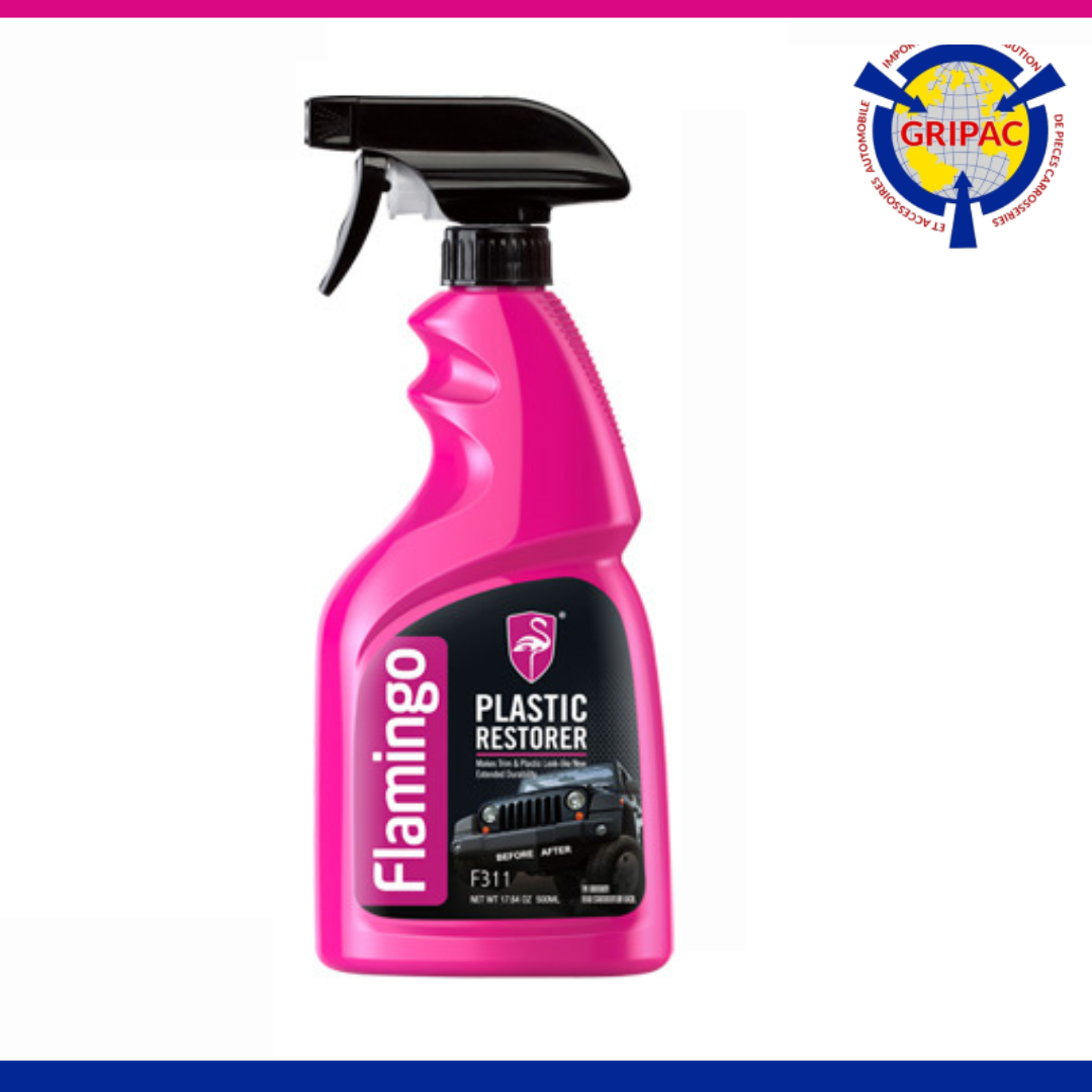 1 F311 Flamingo plastique restorer 500ml+ 1 F041 polish car wax + 1 peau chamois bleu