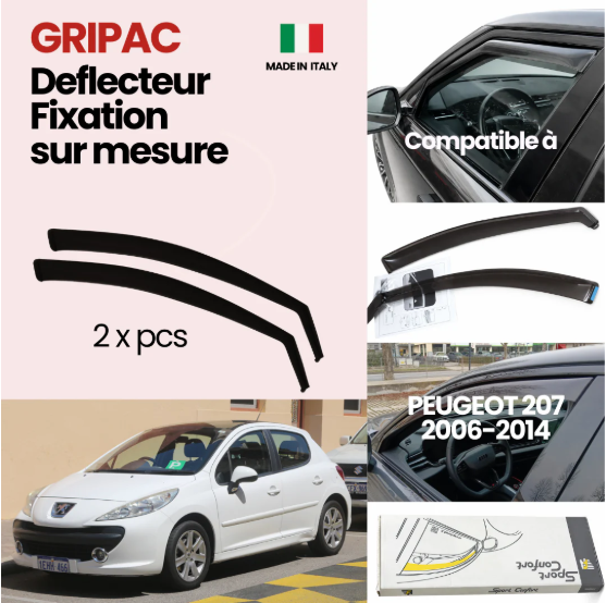 12-330 Deflecteur d'air fixation farad 2pieces Peugeot 207 2008-2013