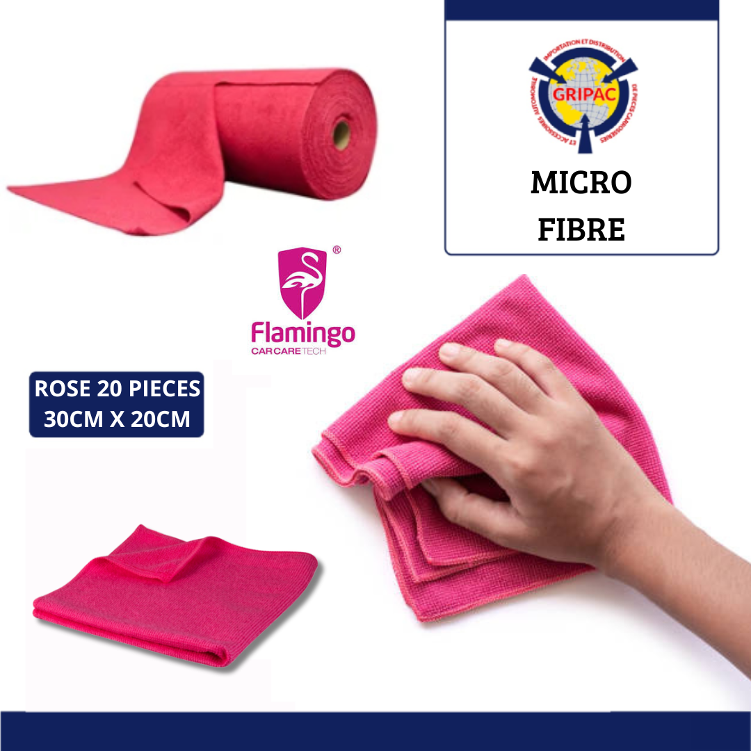 Roulot micro fibre rose 20pieces 30cm x 30cm