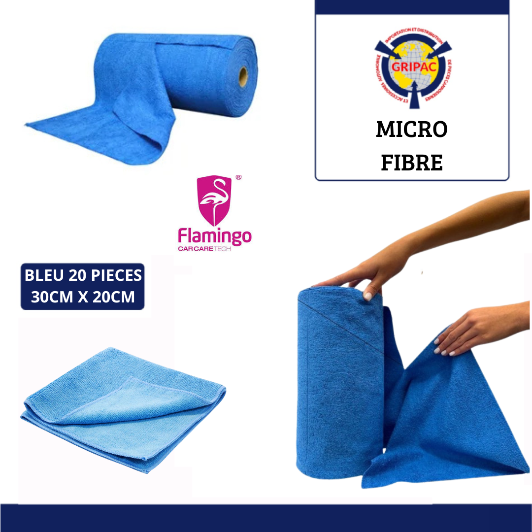 Roulot micro fibre bleu 20 piece 30cm x 30cm