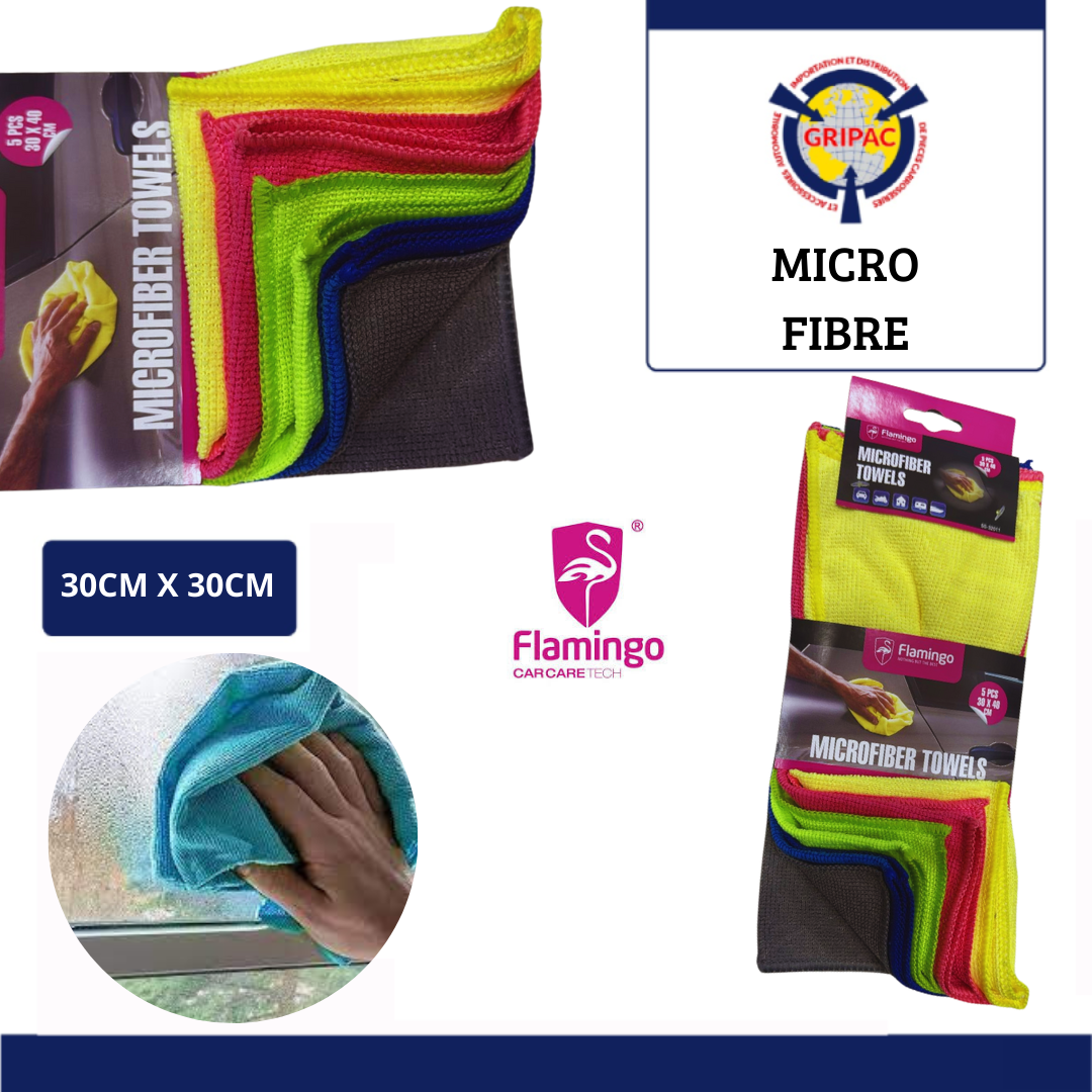 Micro fibre 5 pièces 30cm x 30cm