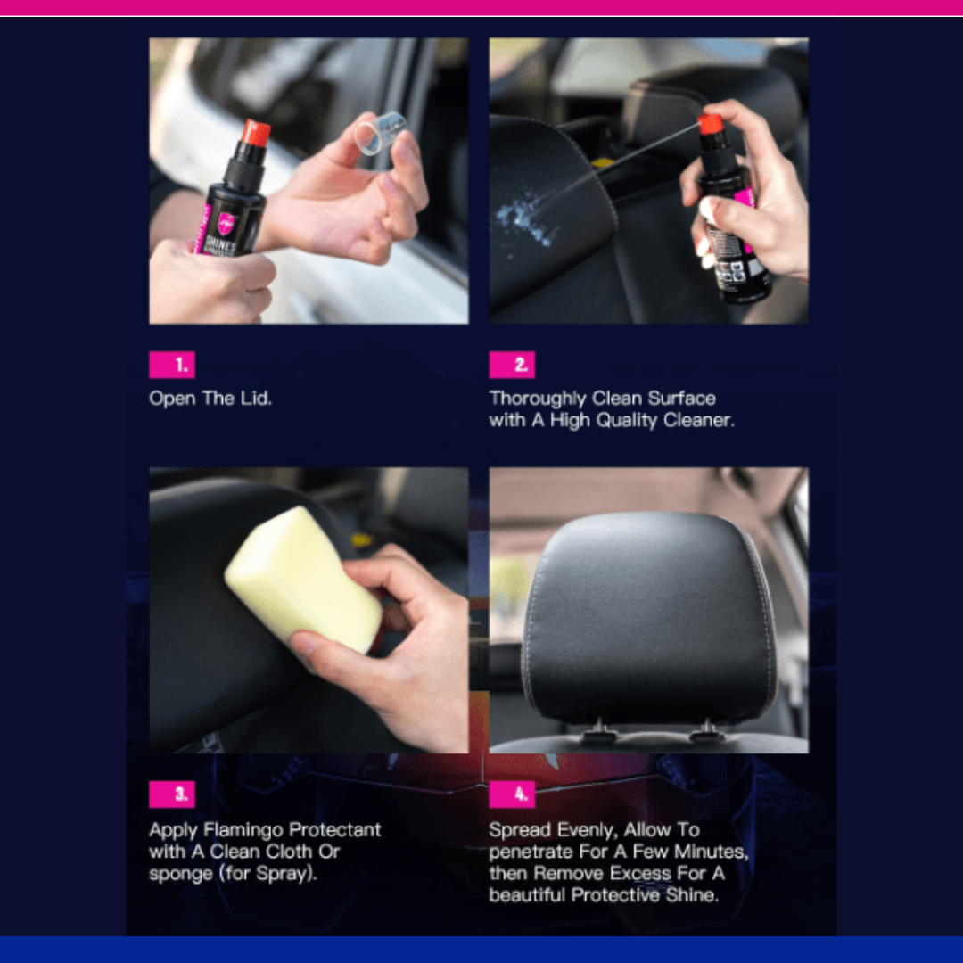 F026 Flamingo protecteur de siege & brillants