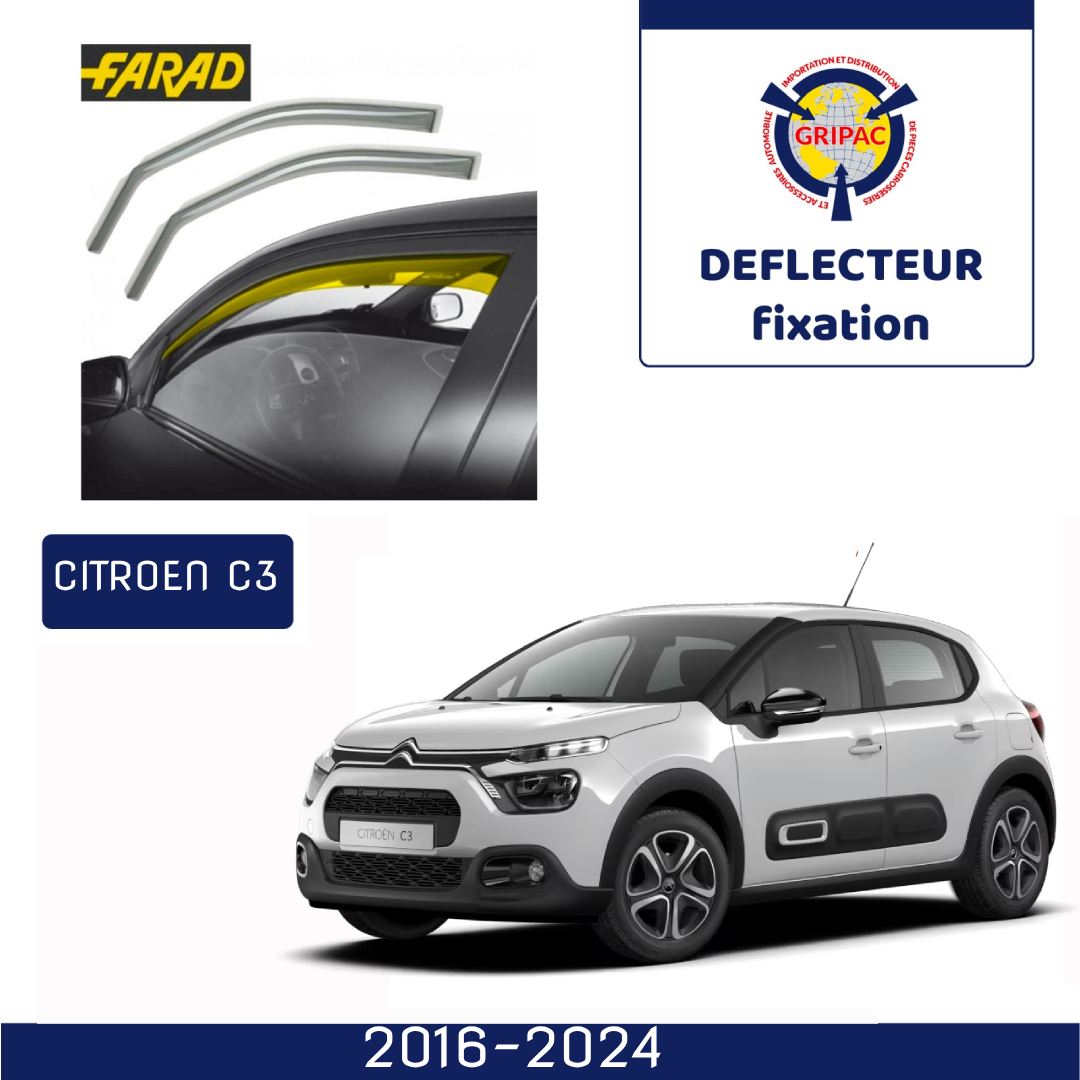 12-692 Deflecteur d'air fixation farad 2piece citroen c3 2016-2025