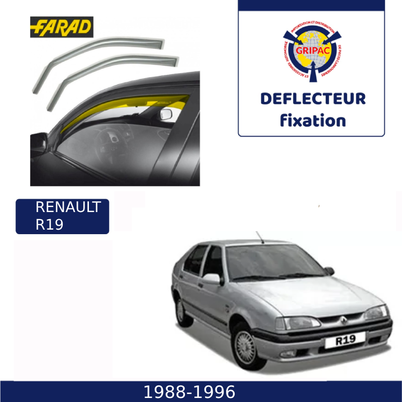 12-164 Deflecteur d'air fixation farad 2piece renault R19 1988-1996