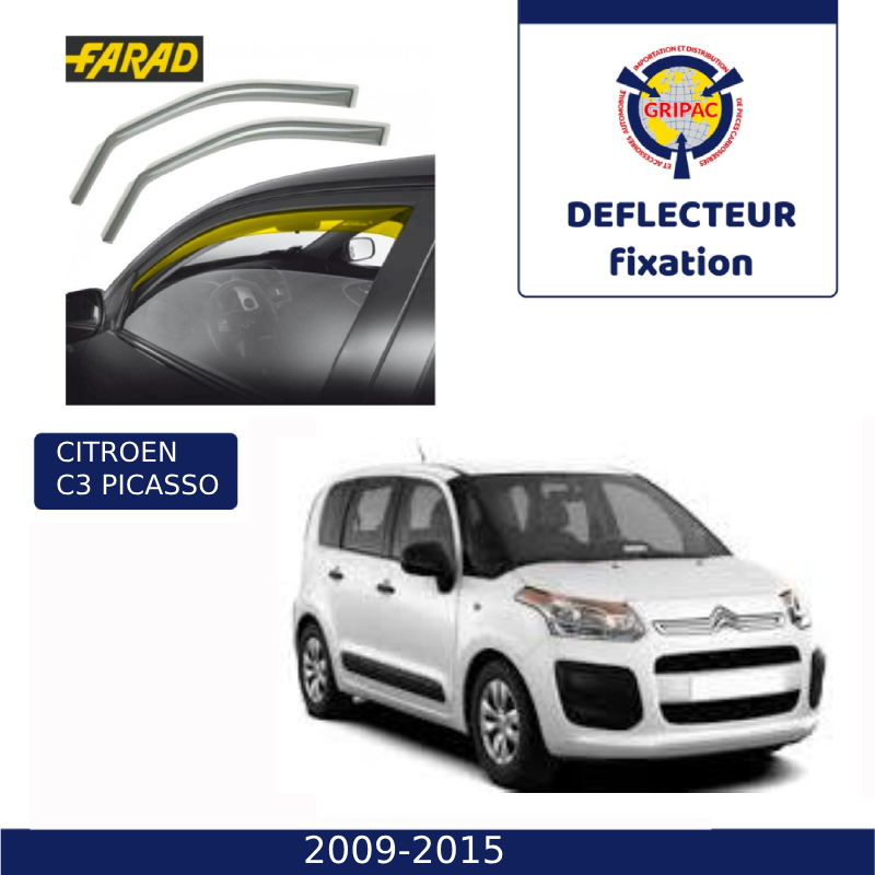12-553 Deflecteur d'air fixation farad 2pieces citroen c3 picasso 2009-2015