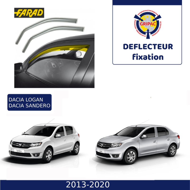 12-612 Deflecteur d'air fixation farad 2pieces dacia logan / sandero 2013-2020