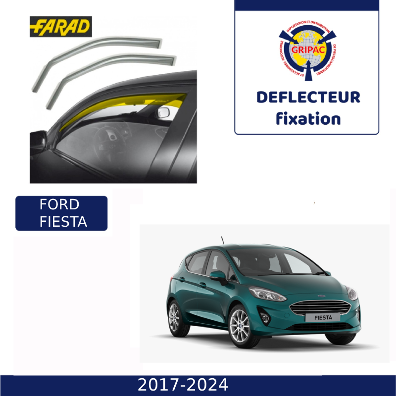 12-722 Deflecteur d'air fixation farad 2pieces ford fiesta 2017-2024