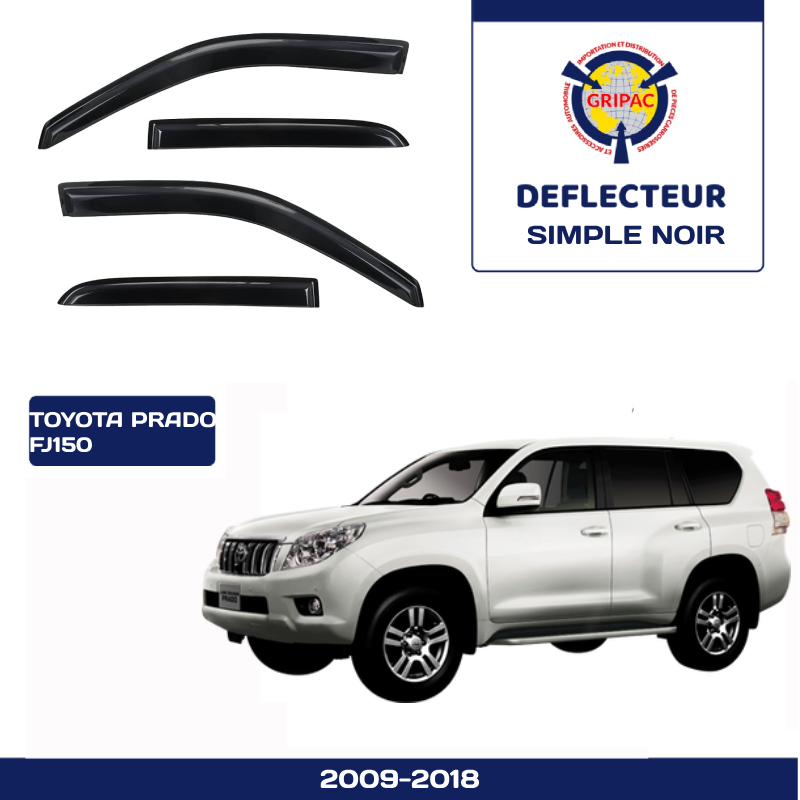 Deflecteur d'air 4pieces simple noir toyota prado FJ150 2009-2018