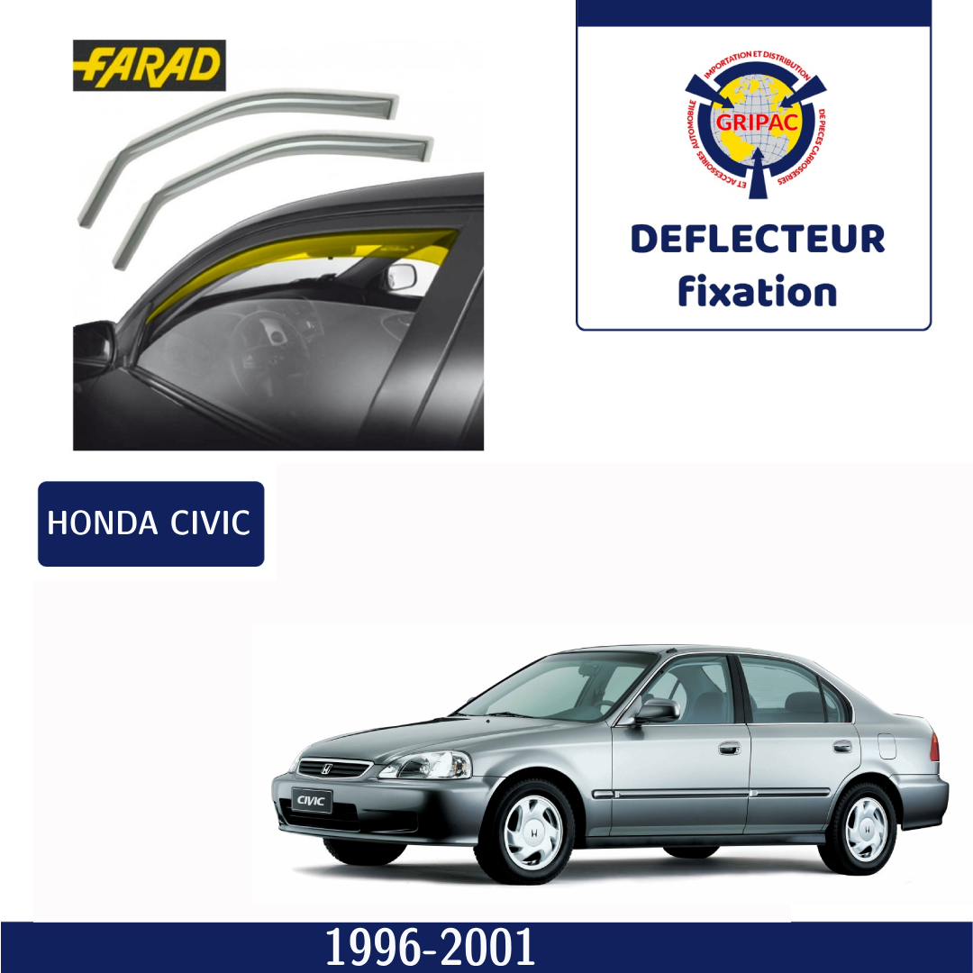 12-B7 Deflecteur d'air fixation farad 2pieces honda civic 1996-2001