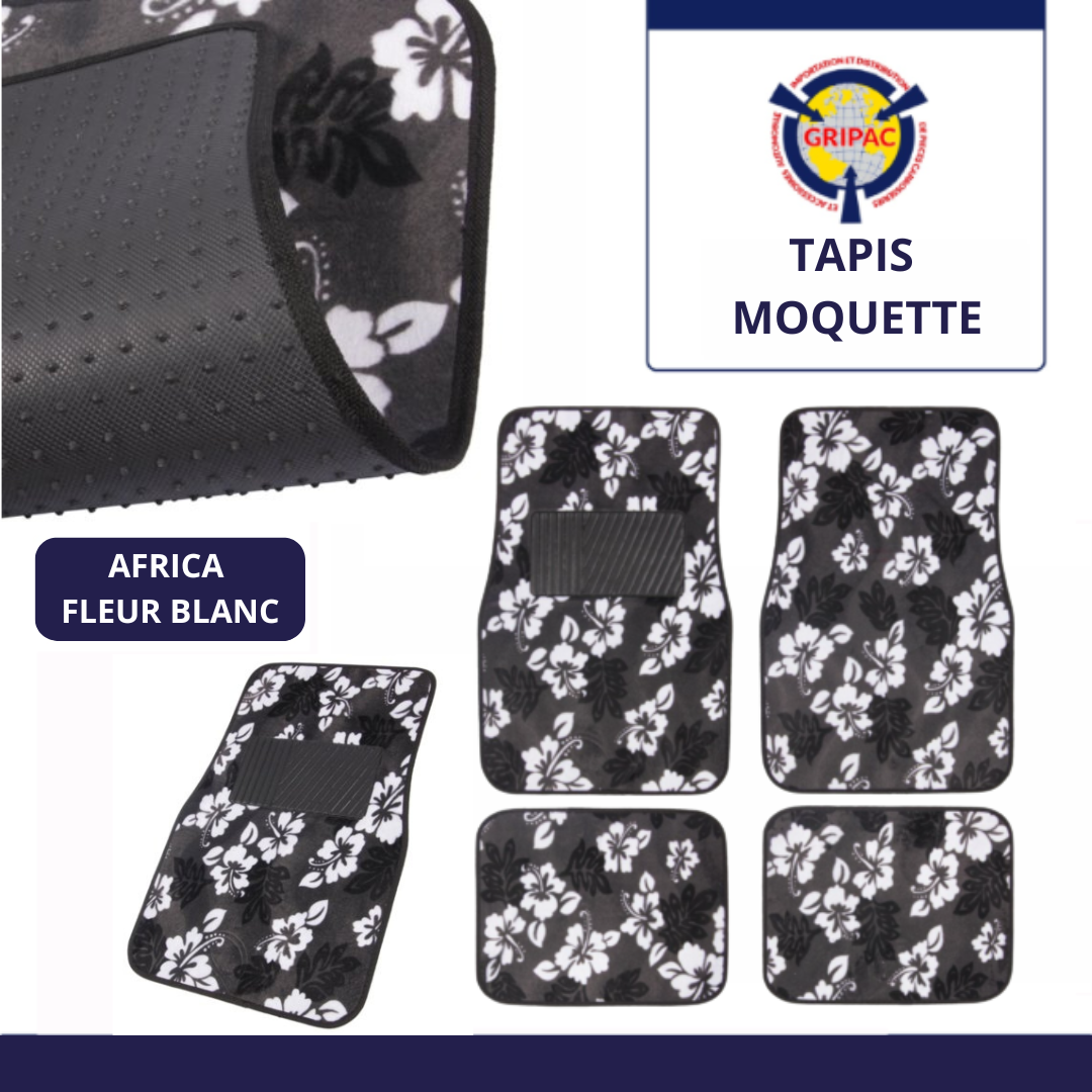 Tapis standard moquette africa fleur blanc