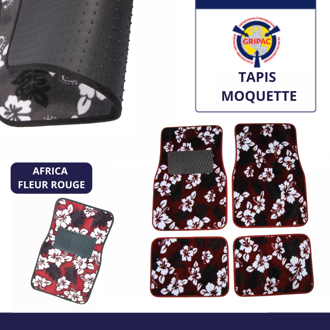 Tapis standard moquette africa fleur rouge