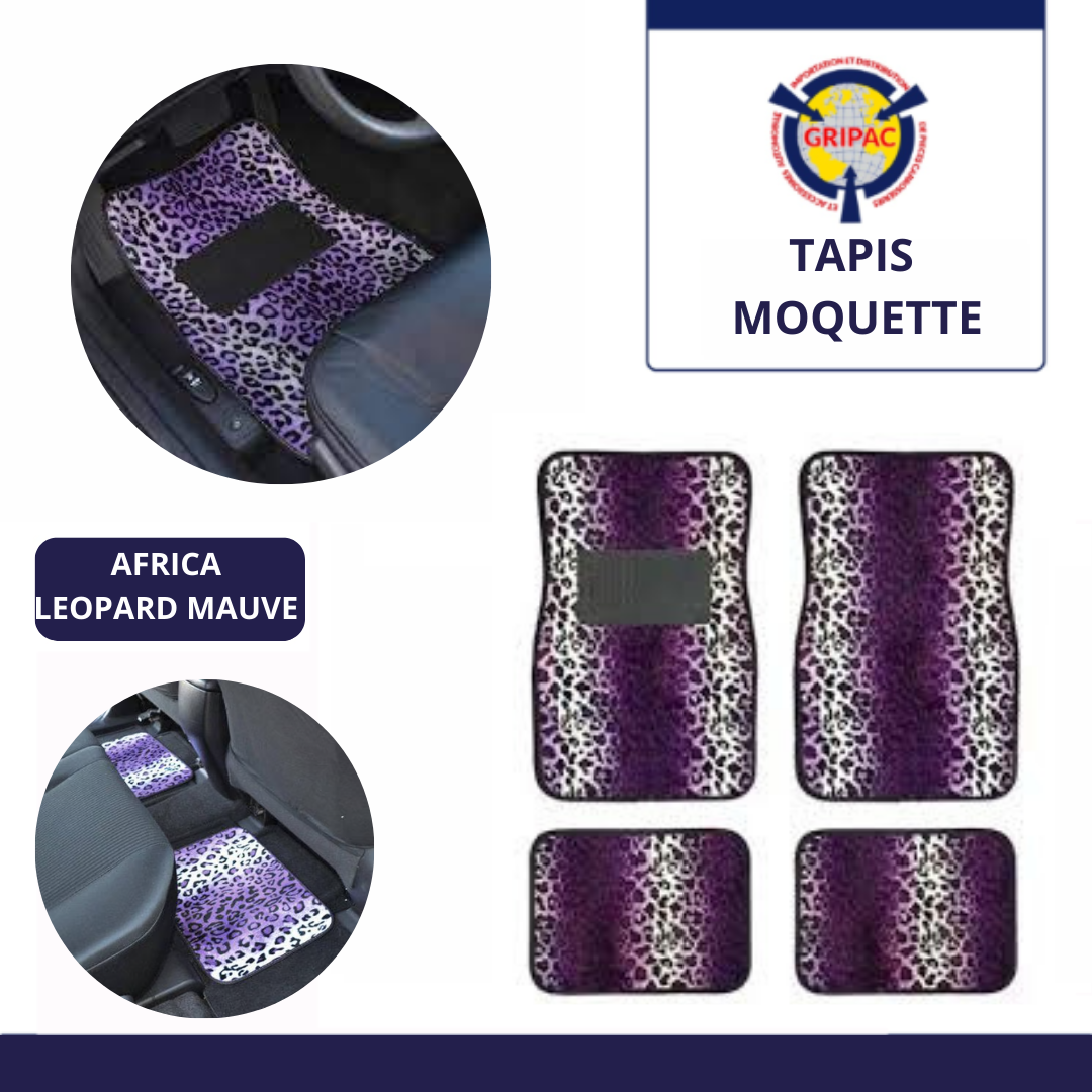 Tapis standard moquette africa leopard mauve