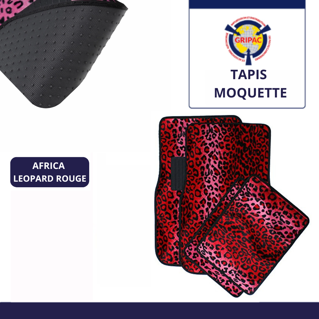 Tapis standard moquette africa leopard rouge