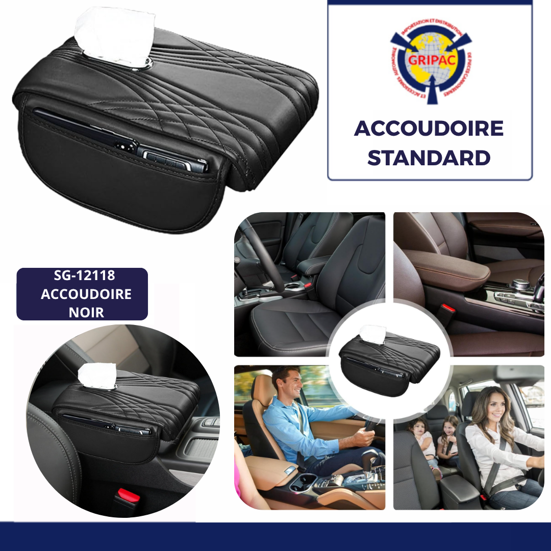 Extension d'accoudoir standard noir avec mouchoire