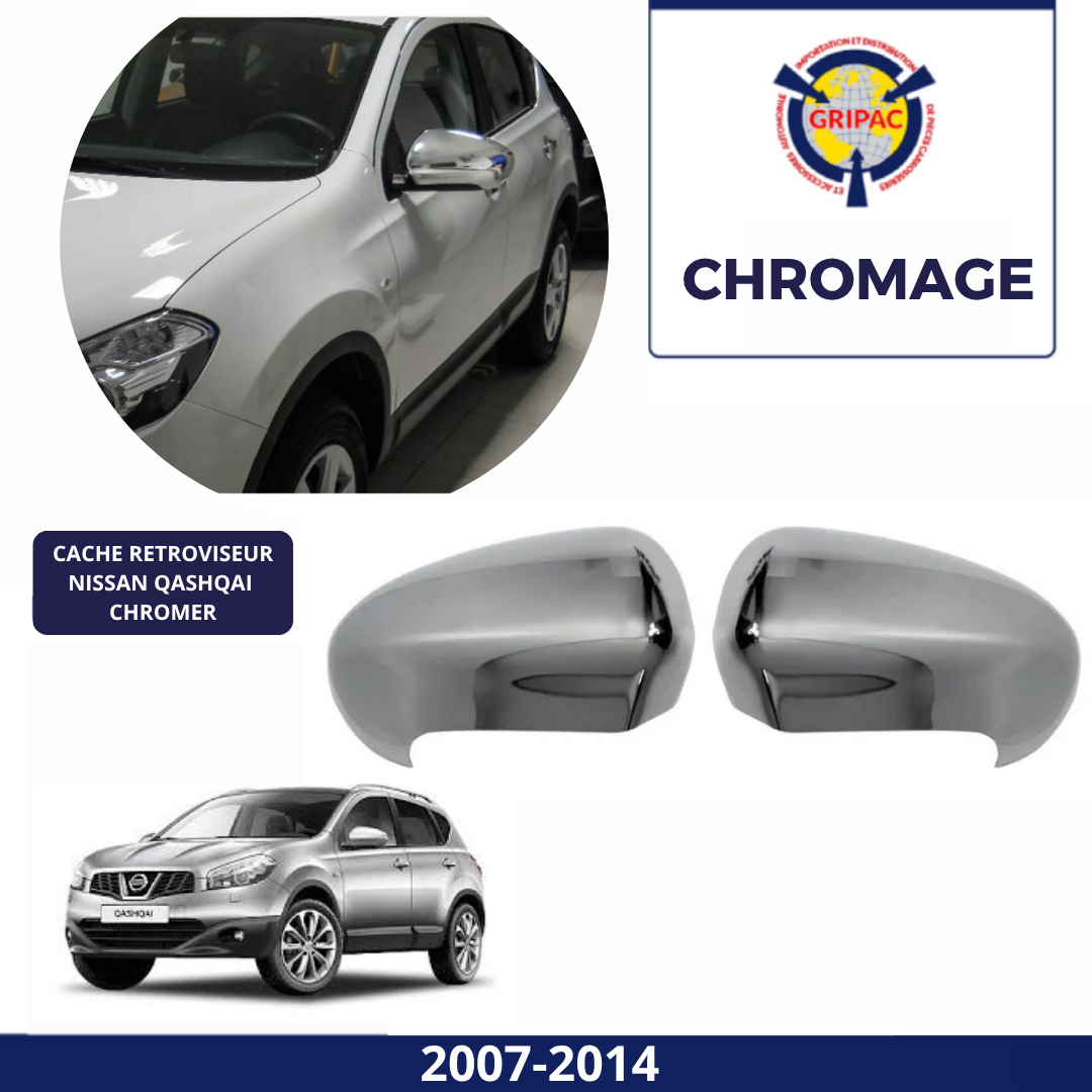 Cache retroviseur chromer nissan qashqai 2007-2014