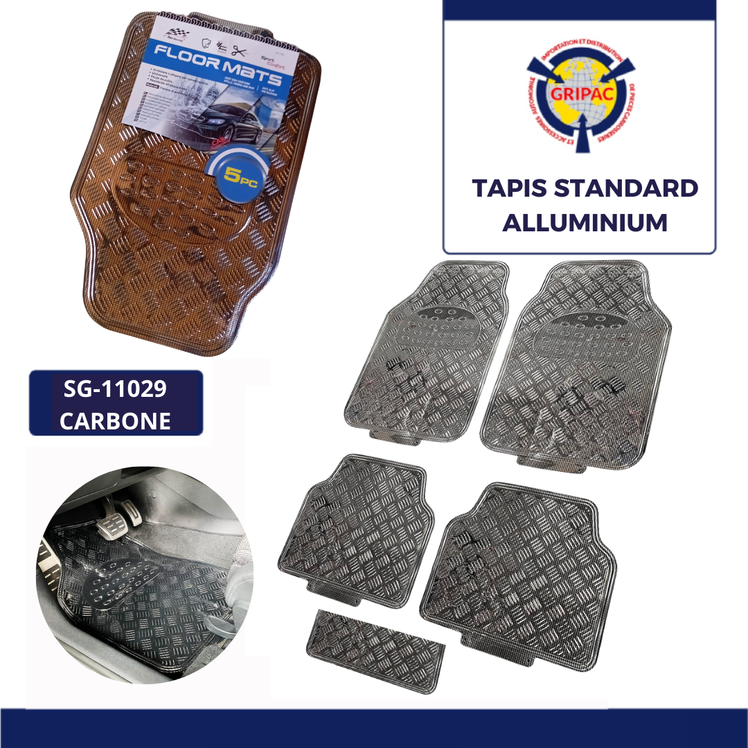 SG-11029 Tapis standard aluminium carbone 5 pieces