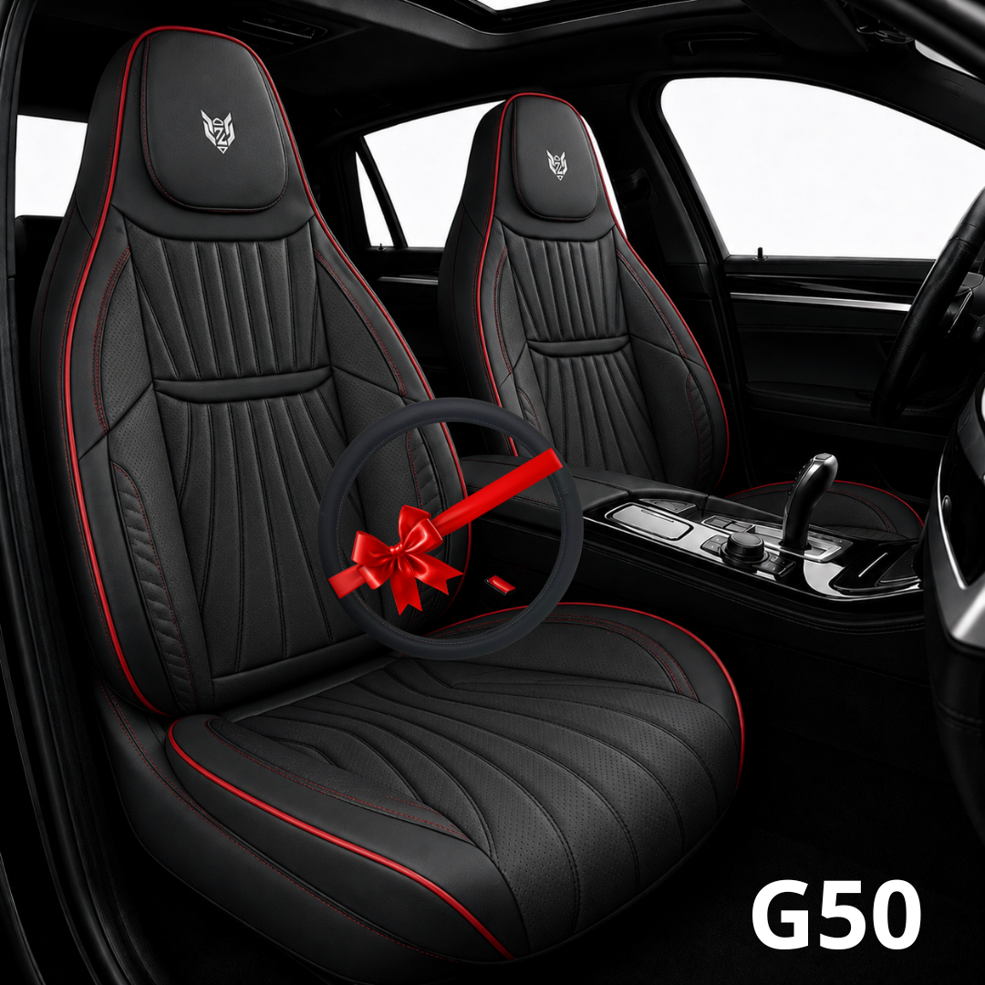 G50 Caldo sport cuir noir rouge line + couvre volant