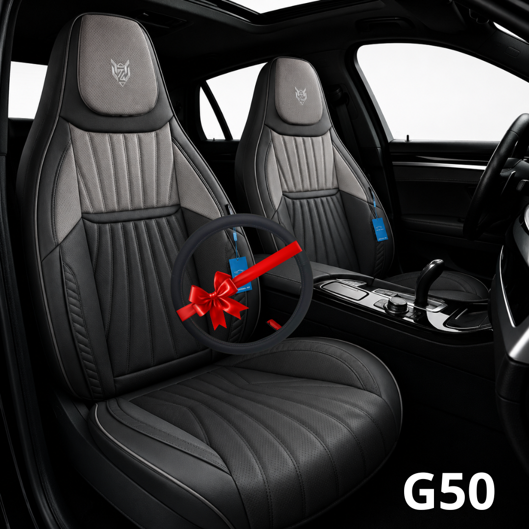 G50 Caldo sport cuir noir gris + couvre volant