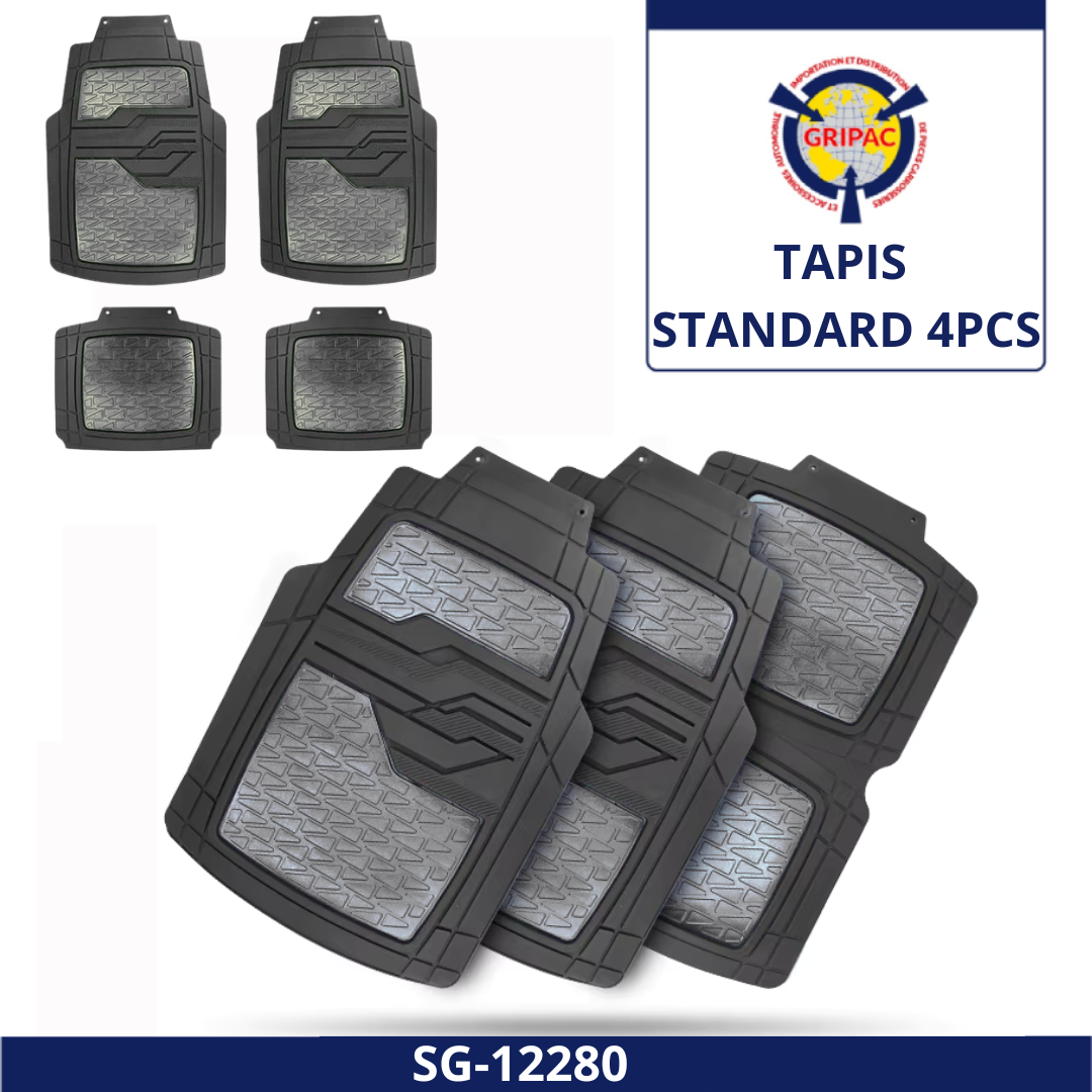 SG-12280 tapis standard 4 pièces gris carbon+ tapis coffre standard