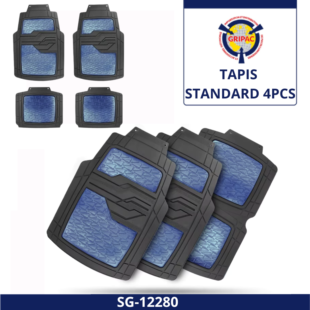 SG-12280 Tapis standard bleu 4 pieces + tapis coffre standard