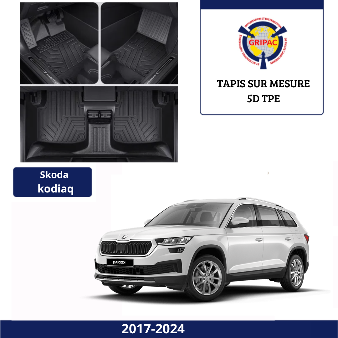 Tapis sur mesure 5D TPE Skoda kodiaq 2017-2024