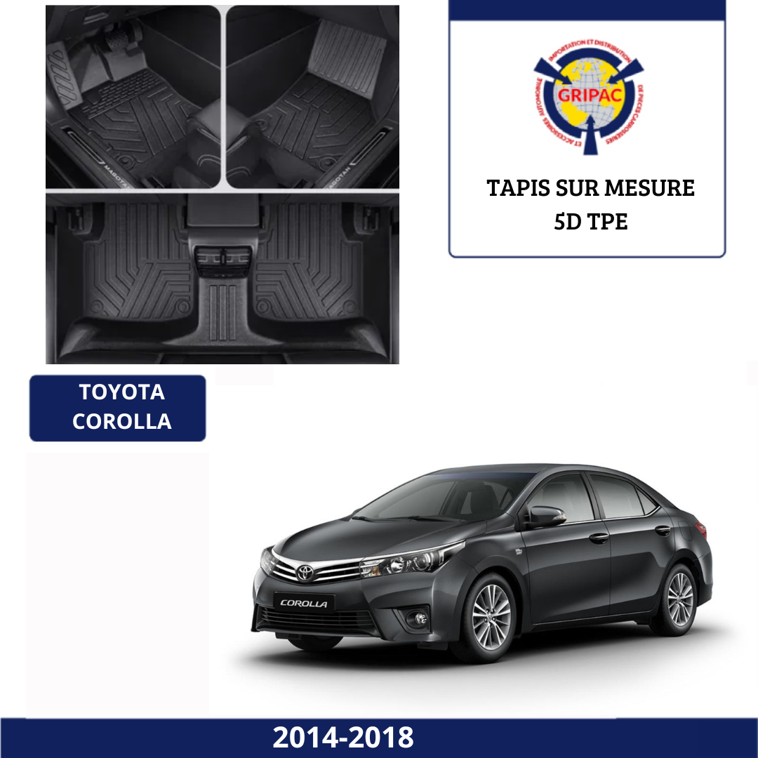 Tapis sur mesure 5D TPE Toyota Corolla 2014-2018
