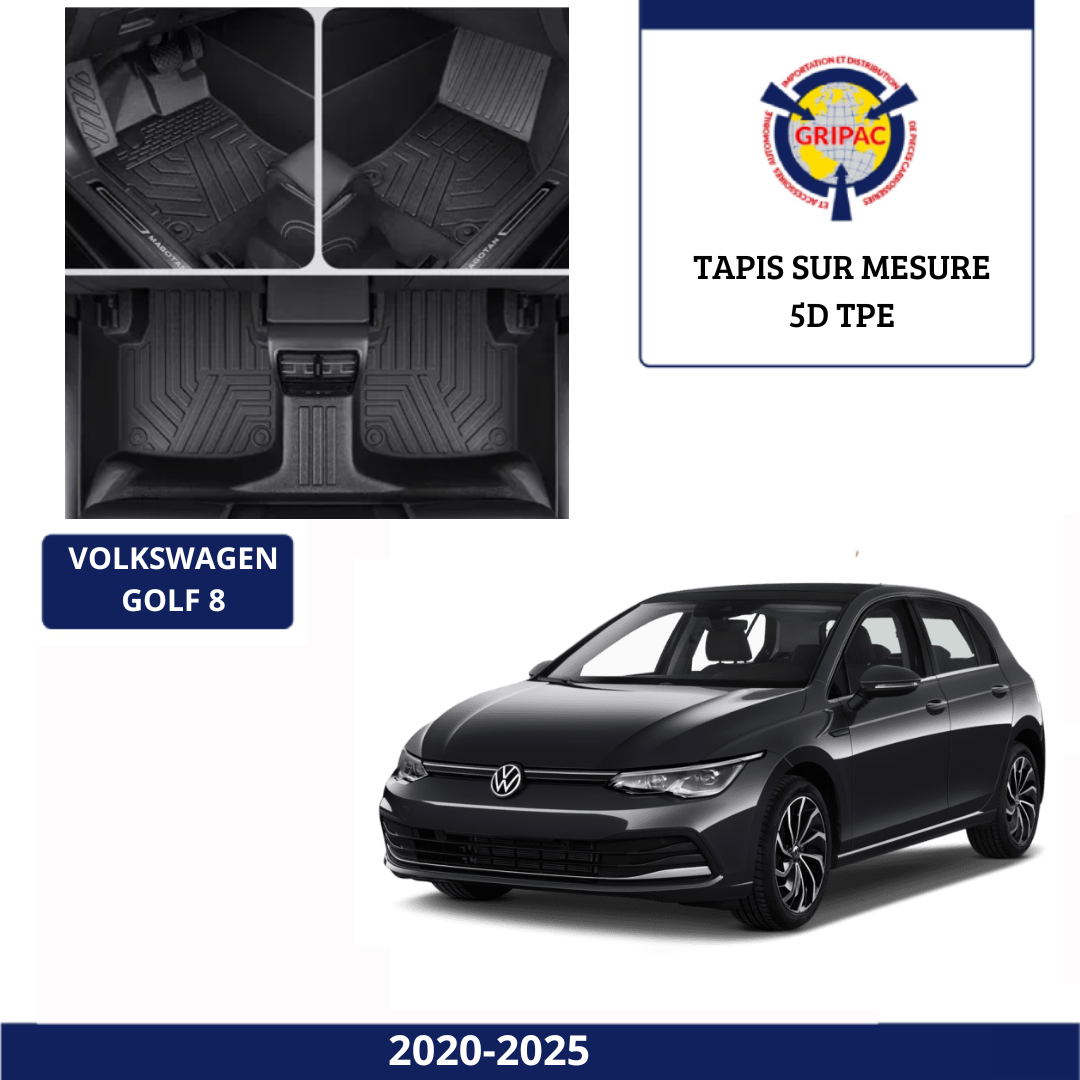 Tapis sur mesure 5D TPE Volkswagen Golf 8 2020-2025