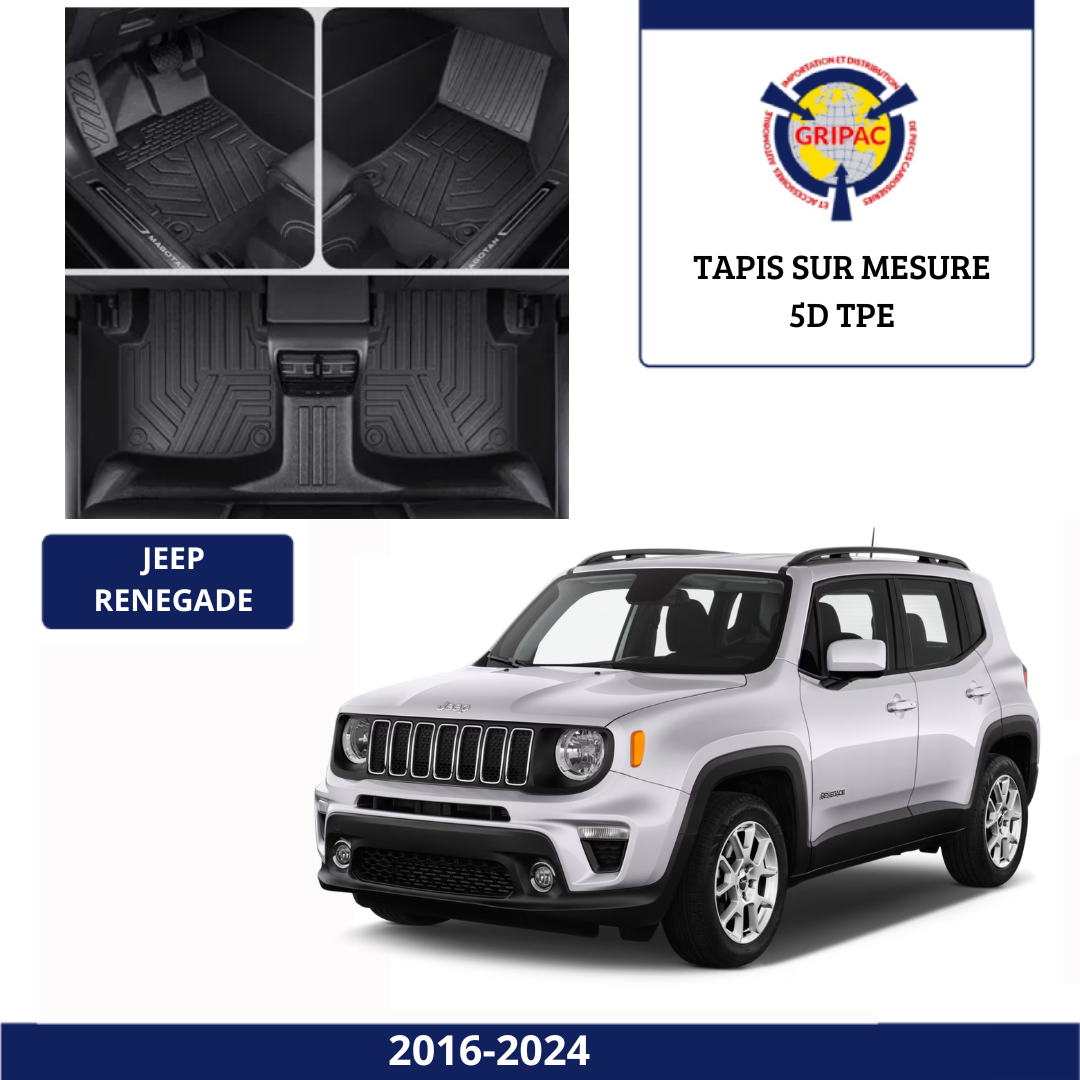 Tapis sur mesure 5D TPE Jeep Renegade 2016-2024