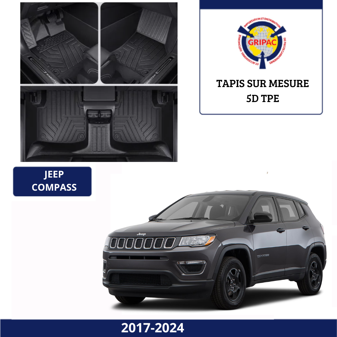 Tapis sur mesure 5D TPE Jeep Compass 2017-2024
