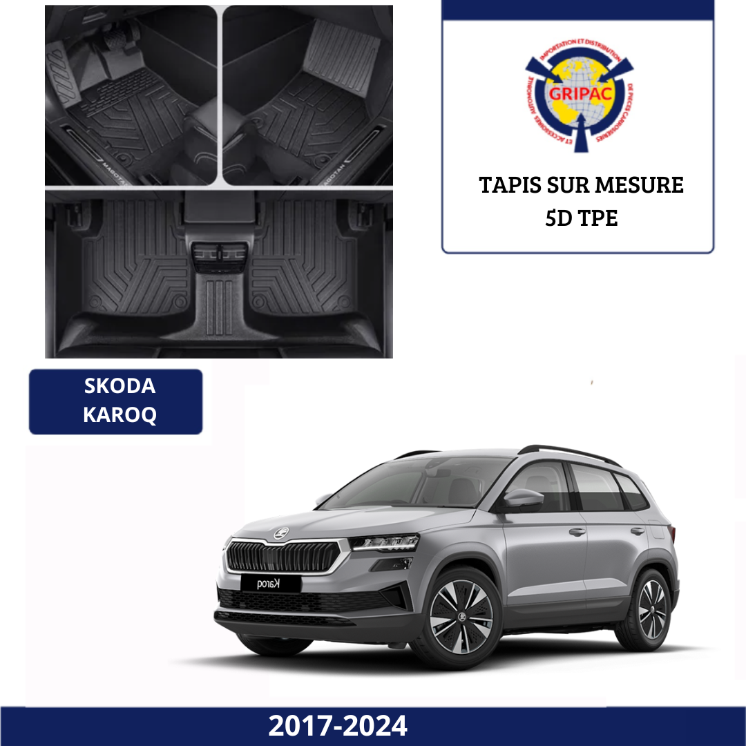 Tapis sur mesure 5D TPE Skoda karoq 2017-2024