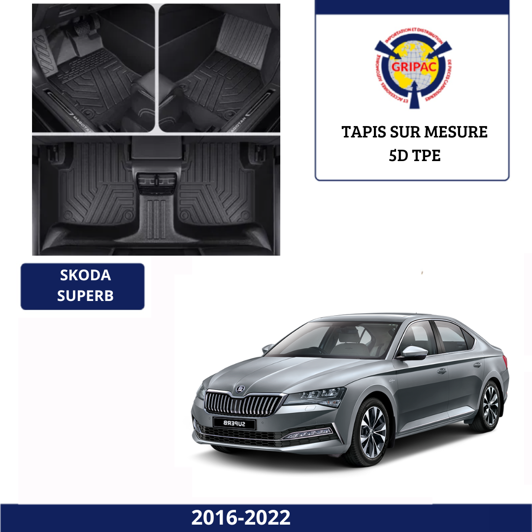 Tapis sur mesure 5D TPE Skoda Superb 2016-2022