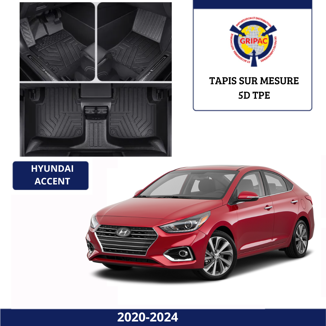 Tapis sur mesure 5D TPE Hyundai Accent 2020-2024