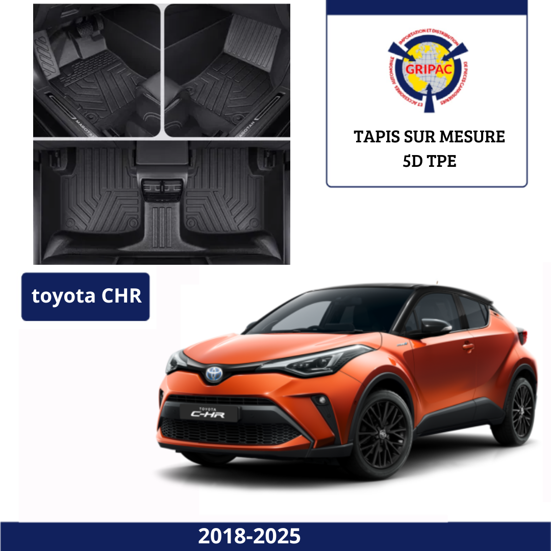 Tapis sur mesure 5D TPE Toyota Chr 2018-2025