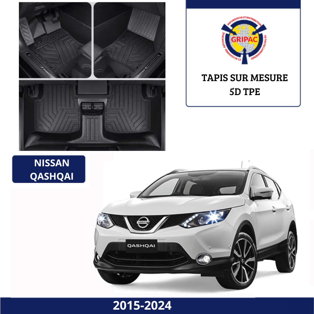 Tapis sur mesure 5D TPE Nissan Qashqai 2015-2023