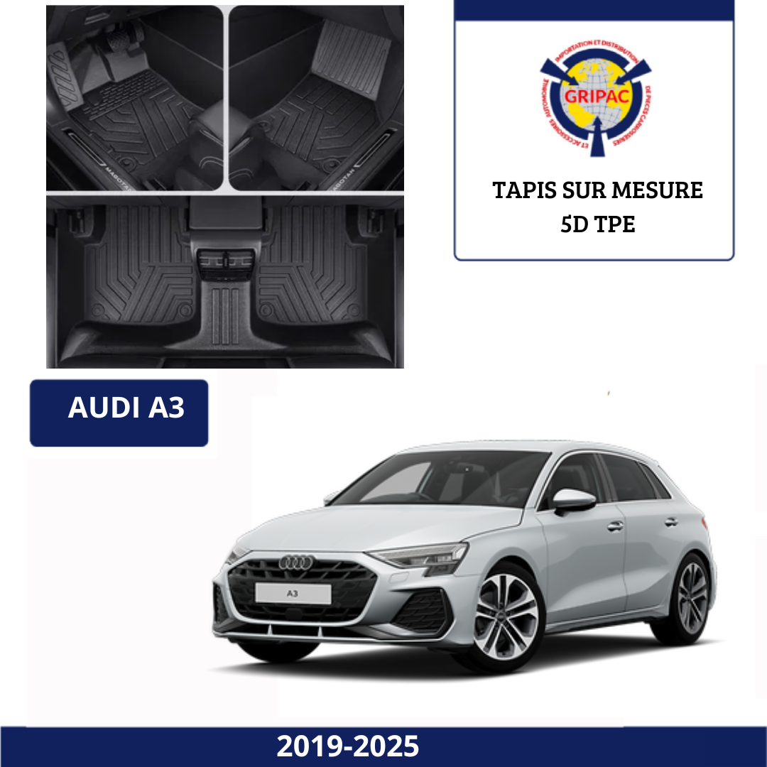 Tapis sur mesure 5D TPE Audi A3 2019-2025