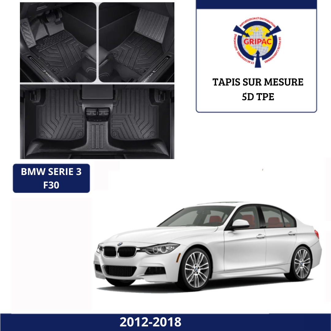 Tapis sur mesure 5D TPE Bmw serie 3 F30 2012-2018