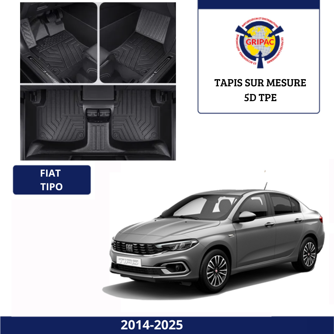 Tapis sur mesure 5D TPE Fiat tipo 2014-2025